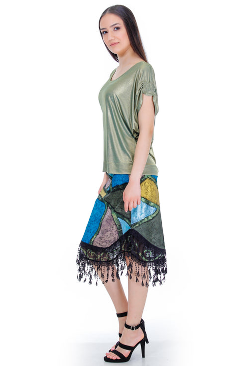 Fusta jerse pictata  Liza Panait Liza Panait Online Boutique